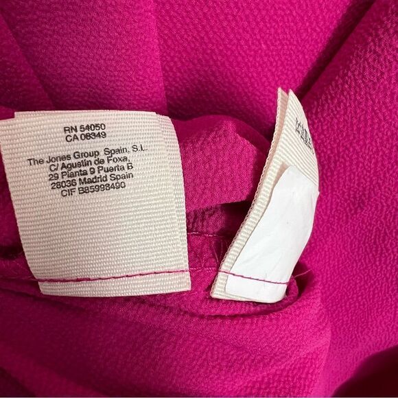 Rachel Roy Wrap Blouse Womens Small Pink Roll Tab Sleeve V-Neck Top - Picture 6 of 7